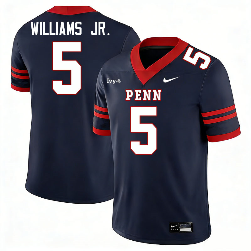 Pennsylvania Quakers #5 Sean Williams Jr. College Football Jerseys,Uniforms Stitched-Navy